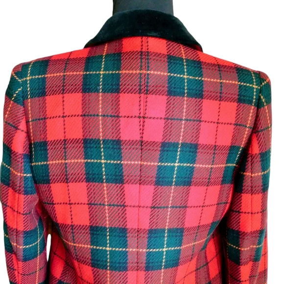 NWT Talbot's Red/Green Plaid 100% Wool Women's Jacket - Picture 9 of 12